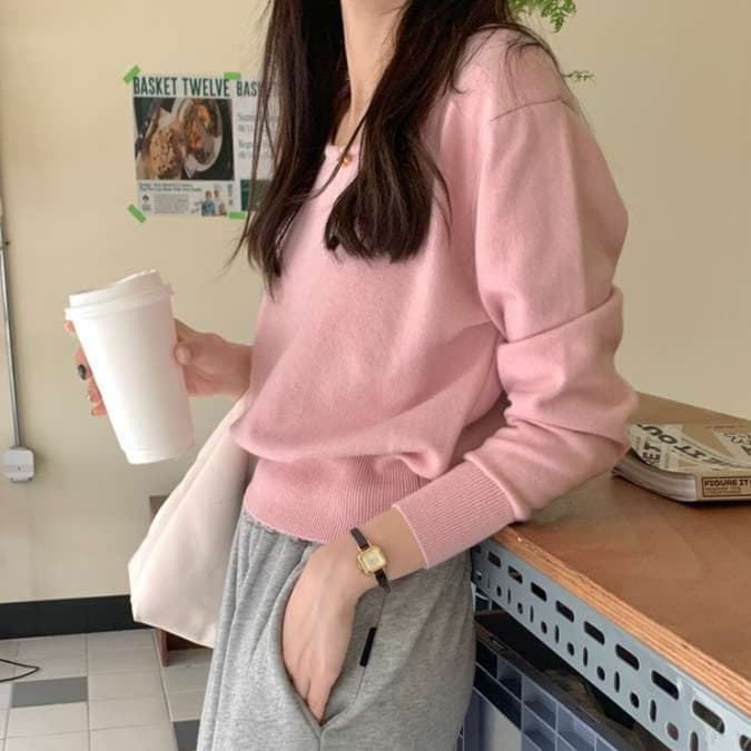 ピンクコーデ ふわもこ着心地のニットセーター