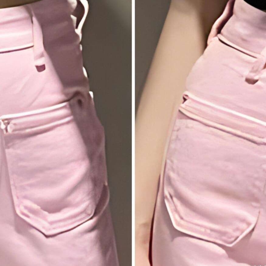 ピンクコーデ フレア ゆったりワイド ハイウエスト ピンクパンツ