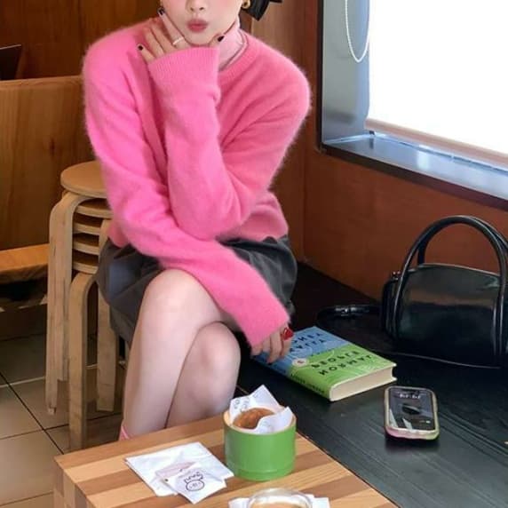 ピンクコーデ ふわもこ優しさ満点カーディガン