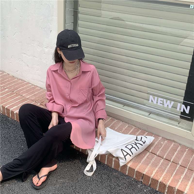 ピンクコーデ ゆったりシルエット バブーシュ 大きめ リラックス オーバーサイズ ピンクシャツ