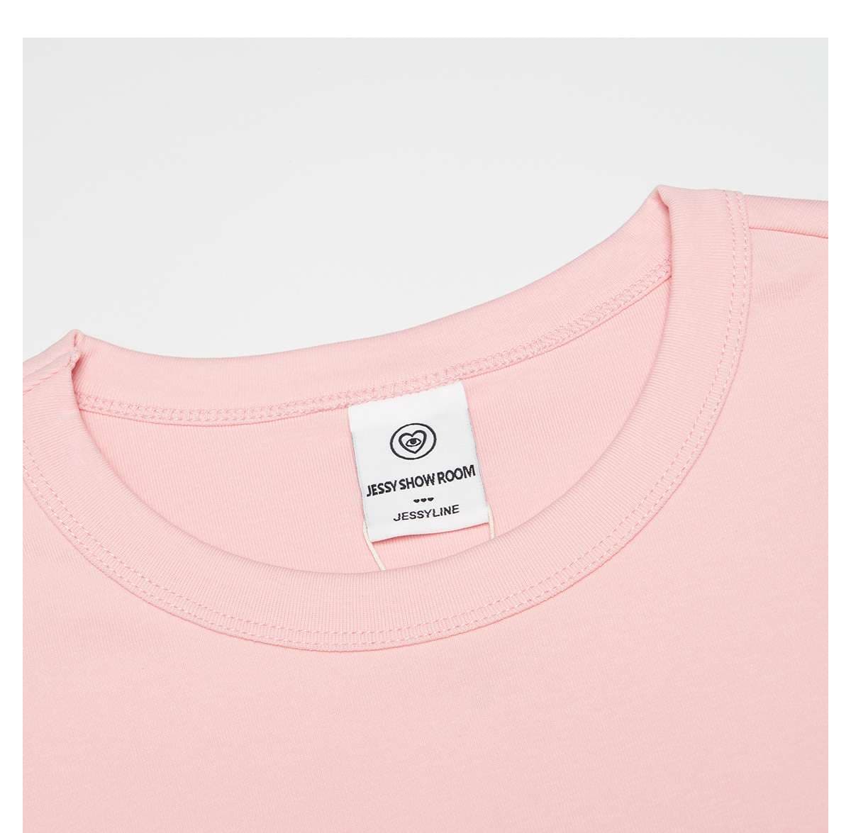 ピンクコーデ シンプルカジュアル半袖Tシャツ