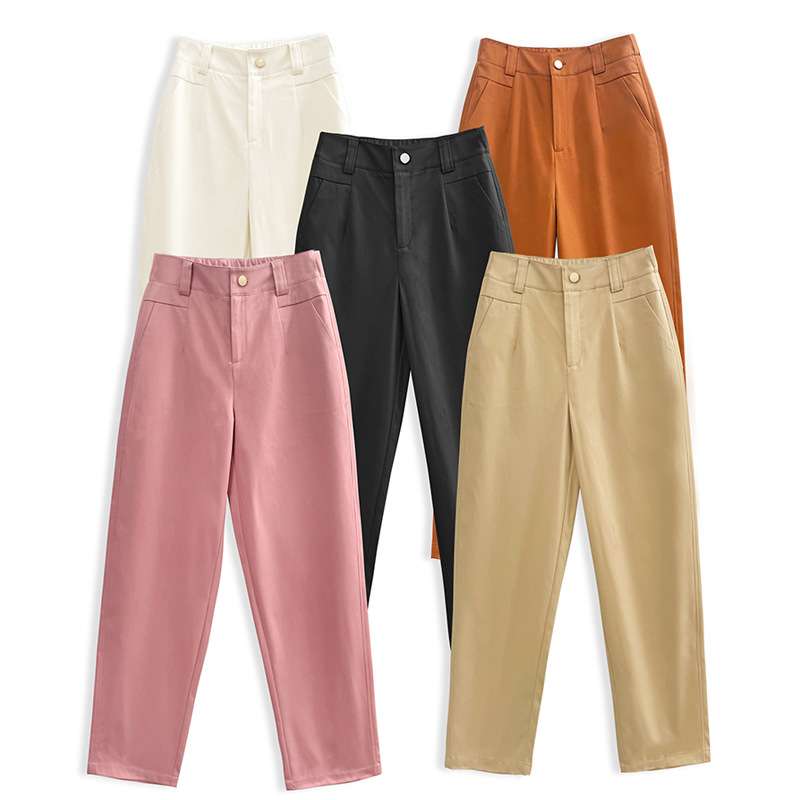 ピンクコーデ リラックスワイド ストレート ハイウエスト 脚長 上品 大人 カジュアル オフィス ピンクパンツ
