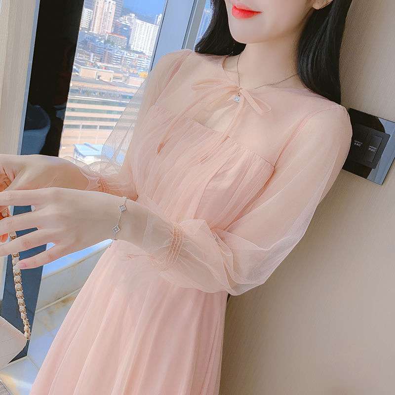 ピンクコーデ エアリーチュールロマンティックワンピース