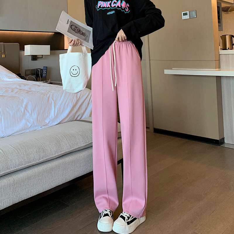ピンクコーデ ゆったり リラックス ワイド ウエストゴム 楽ちん ピンクパンツ ピンクコーデ