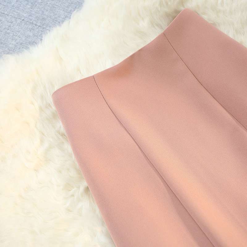 ピンクコーデ マーメイド 切替 フレア ピンクスカート