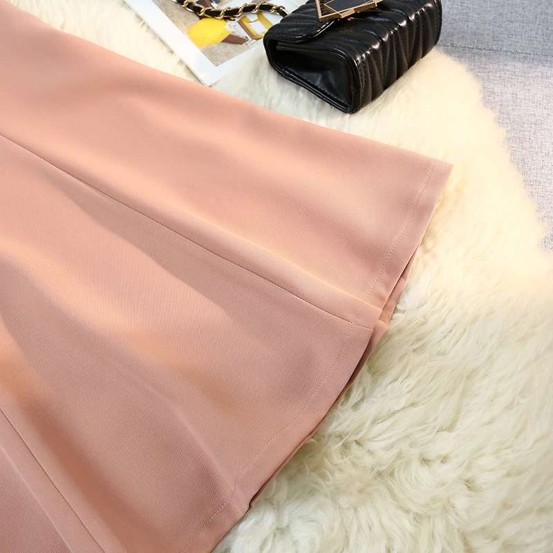 ピンクコーデ マーメイド 切替 フレア ピンクスカート