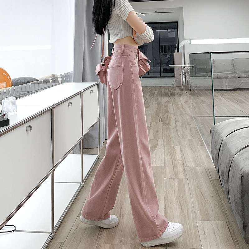 ピンクコーデ ゆったりストレートワイドパンツ