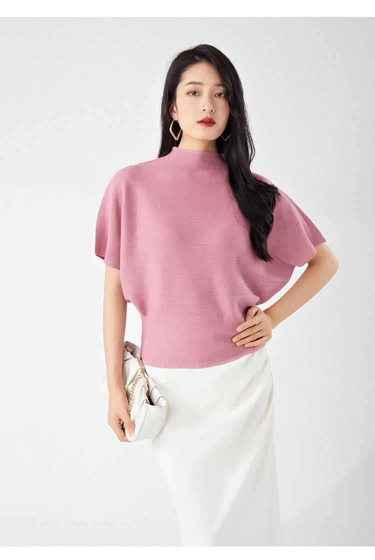 ピンクコーデ ドルマンスリーブニットトップス