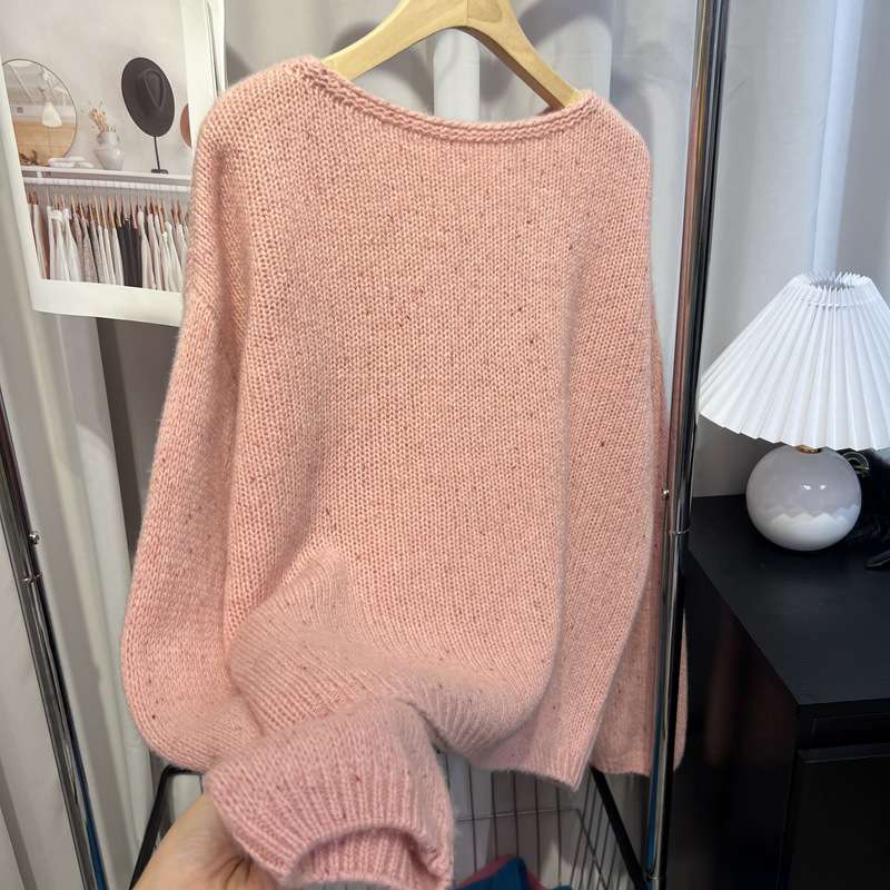 ピンクコーデ やわらか 上質 ふんわり ニット セーター ピンクコーデ もてピンク ゆったり 体型カバー ピンクトップス