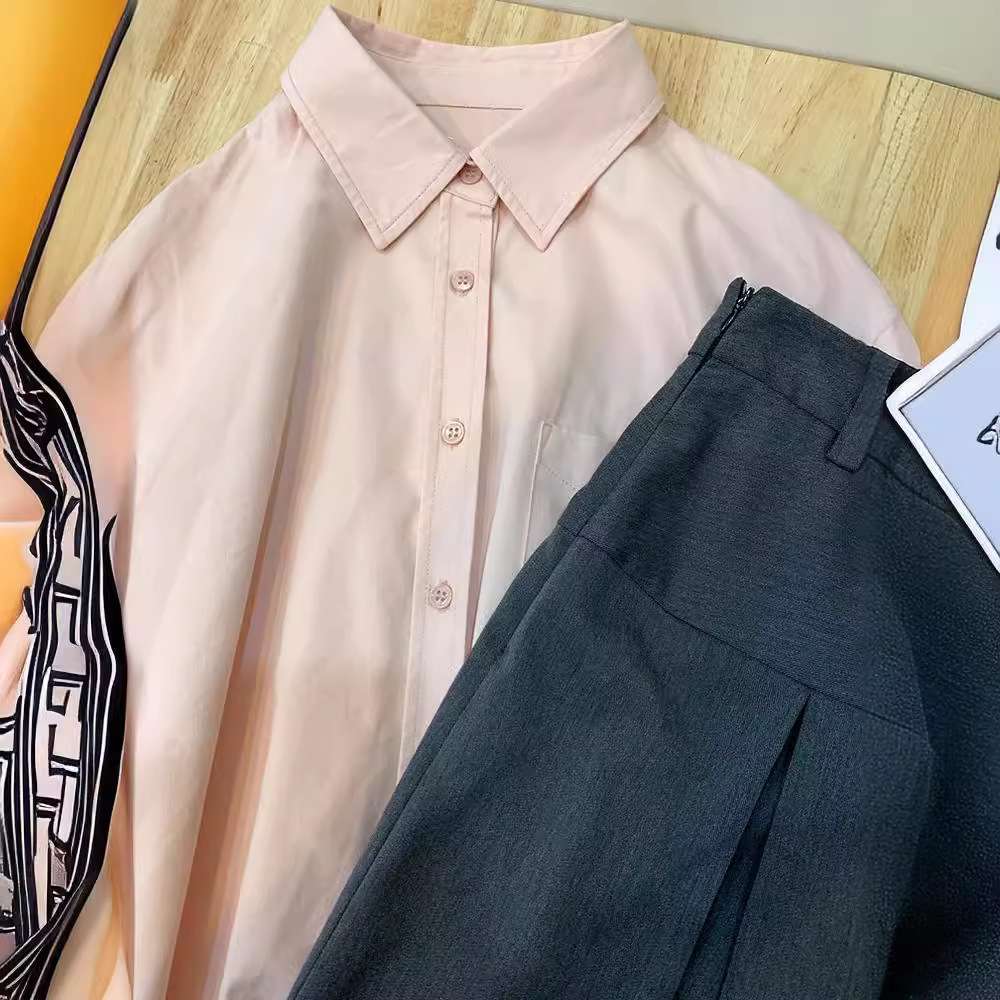 ピンクコーデ ゆったり オーバーサイズ リラックス レディース シンプル ベーシック 着回し 長袖 ピンクシャツ