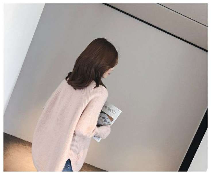 ピンクコーデ ゆったり 抜け感 シルエット ニット プルオーバー Vネック すっきり あったか 秋冬 ピンクコーデ トップス レディース