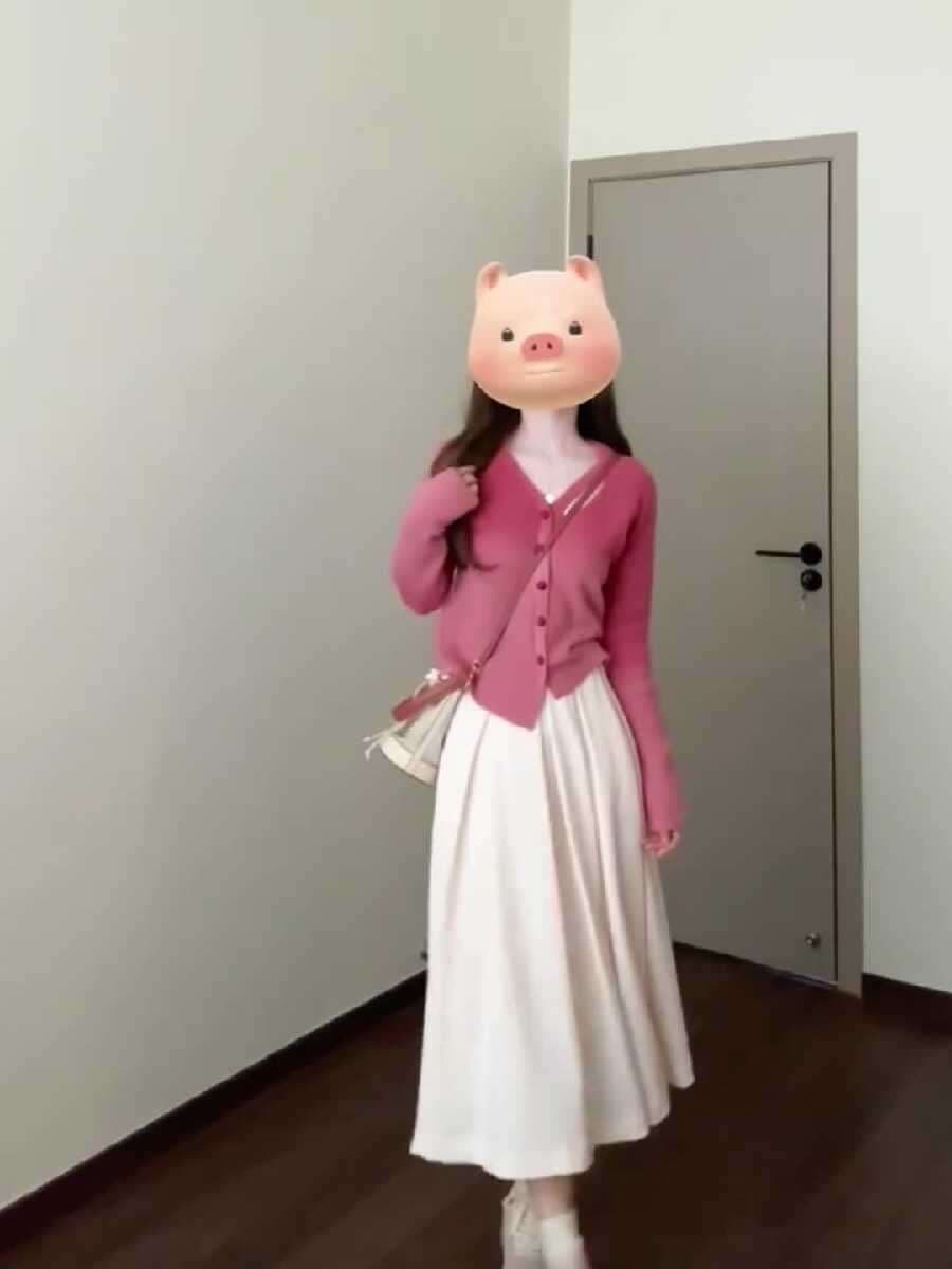 ピンクコーデ ふんわり優しいリブニットカーディガン