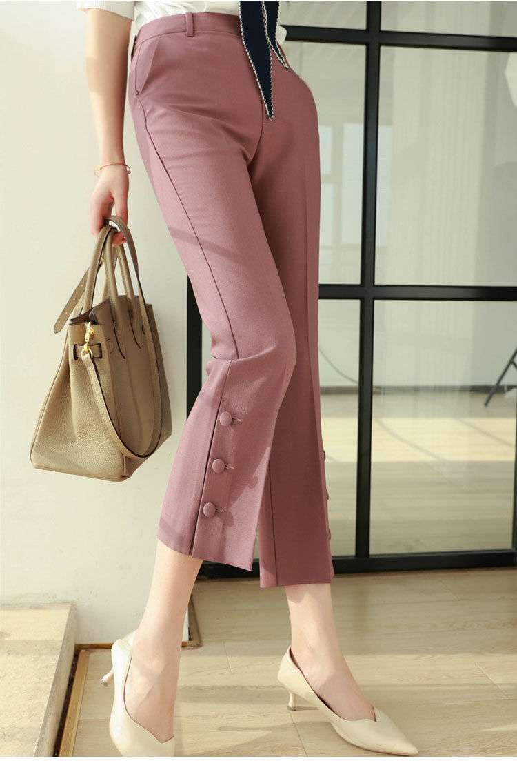 ピンクコーデ スリムフィット アンクル ピンクパンツ