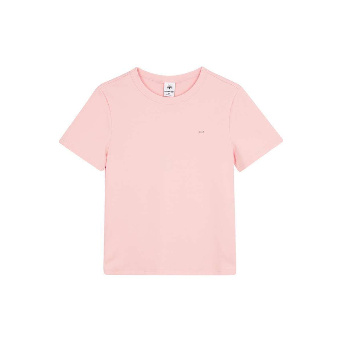 ピンクコーデ シンプルカジュアル半袖Tシャツ