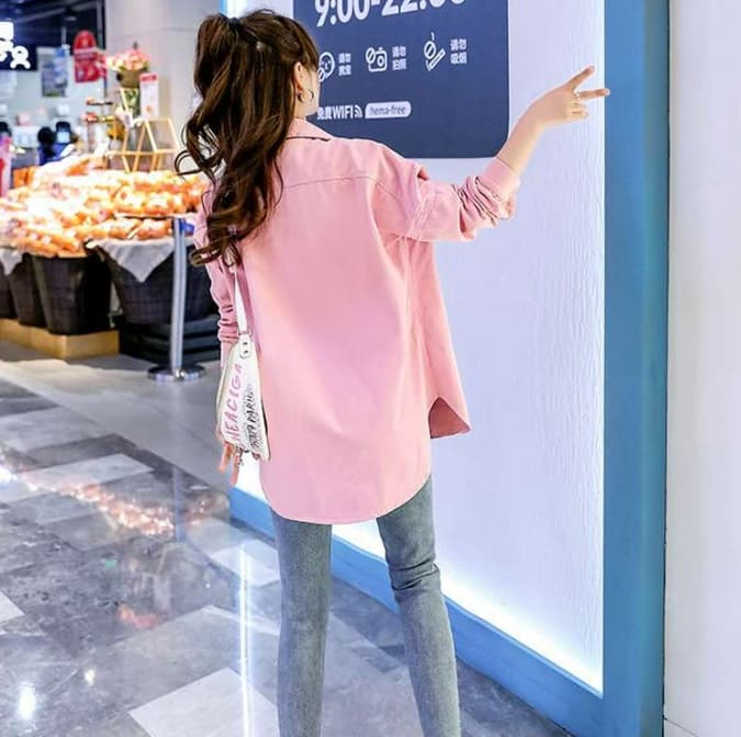 ピンクコーデ ベビーピンクがかわいい♥一押しアイテム!オーバーサイズシャツジャケット