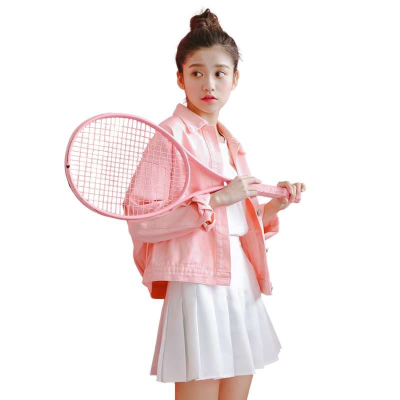 ピンクコーデ さわやかスポーティジャケット